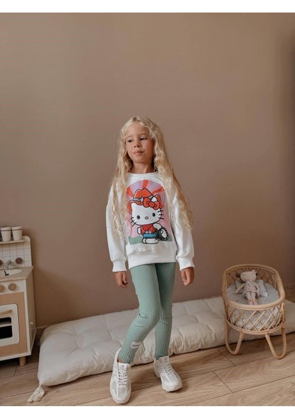 Kız Çocuk Baskılı Sweatshirt - Tayt 4037 Y modelleri
