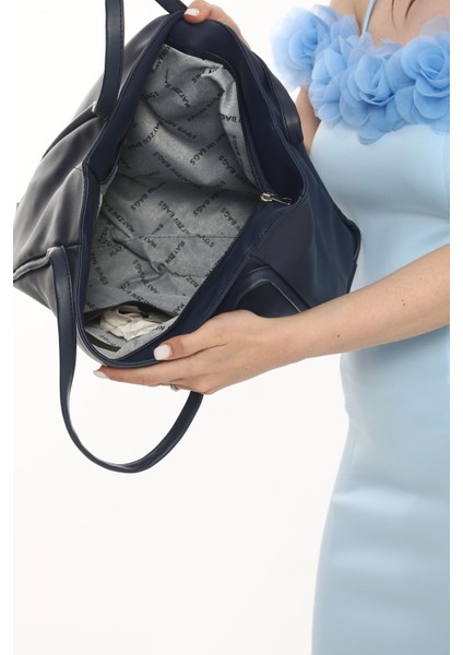 Fermuarlı Deri Tote Çantası