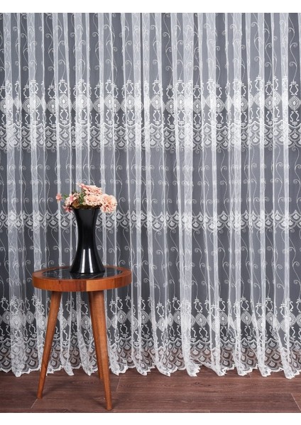 Salon ve Oturma Odası Için Brode Tül Perde | Özel Desen (1/3 Sık Pile) modelleri