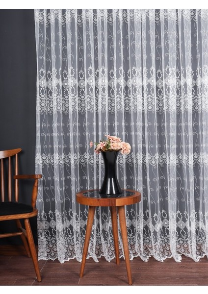 Salon ve Oturma Odası Için Brode Tül Perde | Özel Desen (1/3 Sık Pile) fiyatları