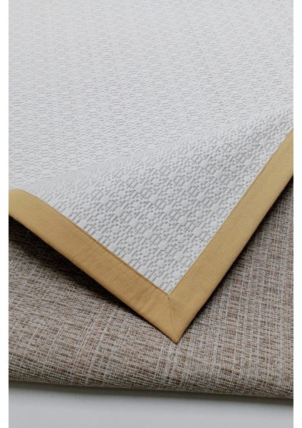 Jüt Sisal Canvas 0440B Beyaz Özel Bordür Dikimli Jüt Sisal fiyatları