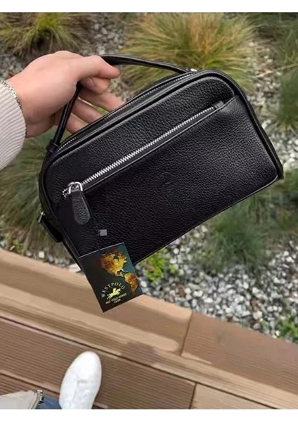 Siyah Hakiki Deri El Çantası modelleri
