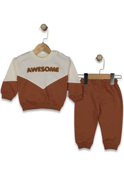 Erkek Bebek 2’li – Awesome Nakışlı Sweatshirt & Alt Takım 07145 K modelleri