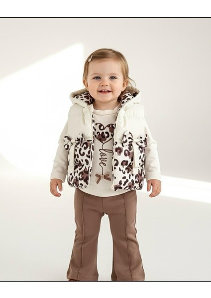 Kız Bebek 3’lü Takım –sweatshirt, Yelek ve Pantolon 05213 K