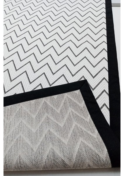 Jüt Sisal Canvas 0438B Antrasit- Beyaz Özel Bordür Dikimli Jüt Sisal fırsatları