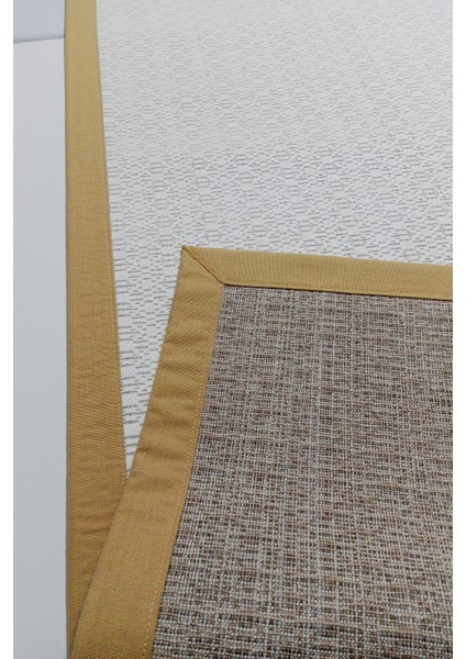 Jüt Sisal Canvas 0440B Beyaz Özel Bordür Dikimli Jüt Sisal modelleri