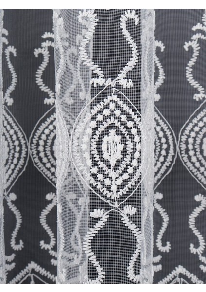 Salon ve Oturma Odası Için Brode Tül Perde | Özel Desen (1/3 Sık Pile) fırsatları