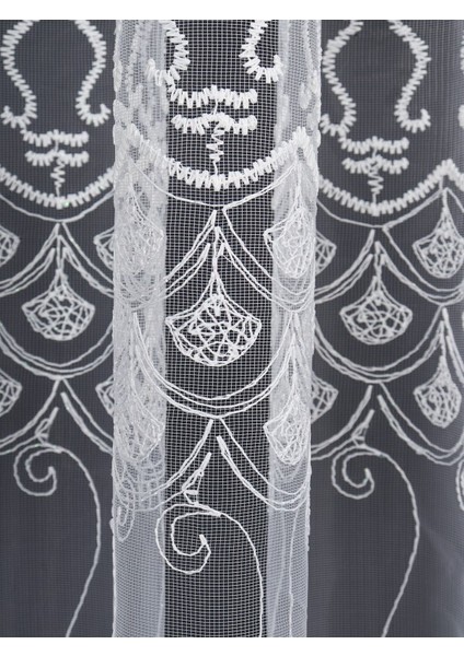 Salon ve Oturma Odası Için Brode Tül Perde | Özel Desen (1/3 Sık Pile)