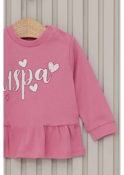 Us Polo Kız Bebek Uzun Kol 2lı Takım - Karanfil fiyatları
