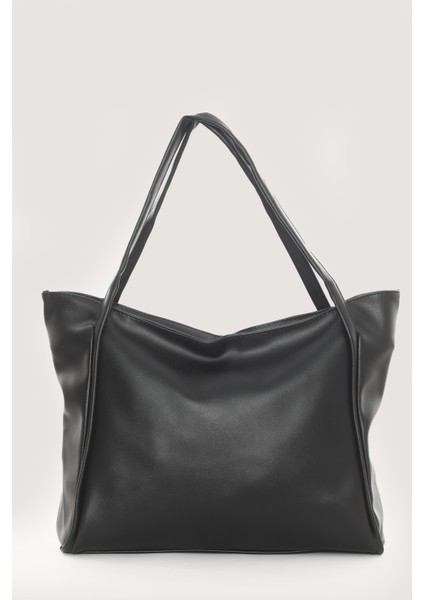 Fermuarlı Deri Tote Çantası