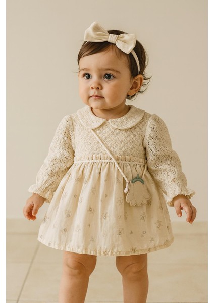 Kız Bebek Çocuk Müslin Astarlı Elbise 1033