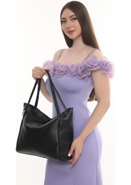 Fermuarlı Deri Tote Çantası