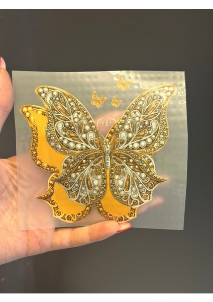 11X11 cm Ütü Ile Yapışan Sarı Kelebek Transfer Baskı Arma fiyatları