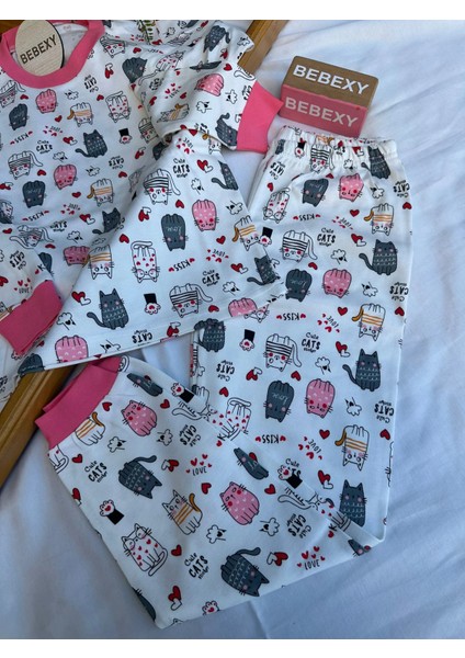 Kedi Baskılı Pijama Takımı modelleri