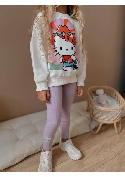 Kız Çocuk Baskılı Kız Çocuk Sweatshirt - Tayt 4037 L indirimleri