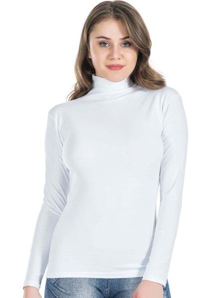 Balıkçı Yaka Uzun Kol Kadın Tişört 245