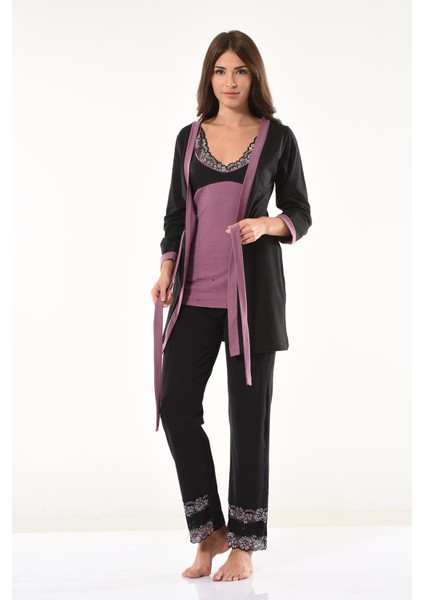 Dantel Detaylı Gecelik Sabahlık Takım 1043