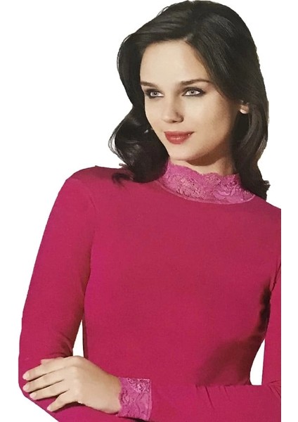 Şahinler Kadın Dantelli Uzun Kollu Body B623