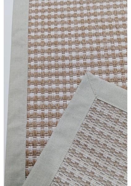 Jüt Sisal Canvas 0409B Kahverengi Özel Bordür Dikimli Jüt Sisal fırsatları