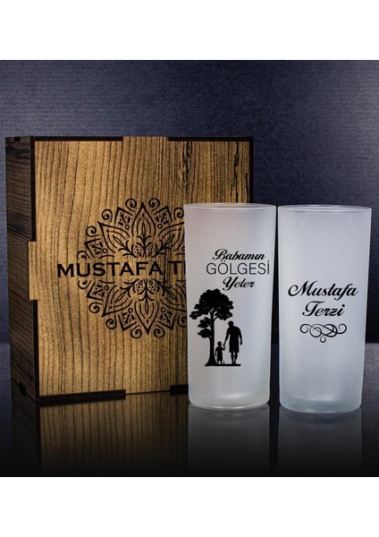 Babalar Gününe Özel 2'li Rakı Bardağı Hediye Seti Siyah