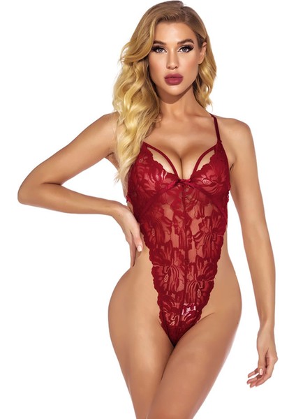 Kadın Bordo Dantelli, Tangalı ve Ip Askılı Şık Iç Çamaşır Takımı fırsatları