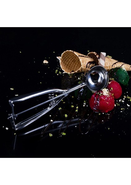 Çok Renkli Paslanmaz Çelik Dondurma ve Tatlı Kepçesi, Kurabiye Kaşığı