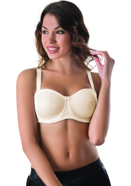 Ekru Mı Emay 159 C Balenli Straplez Toparlayıcı Sütyen