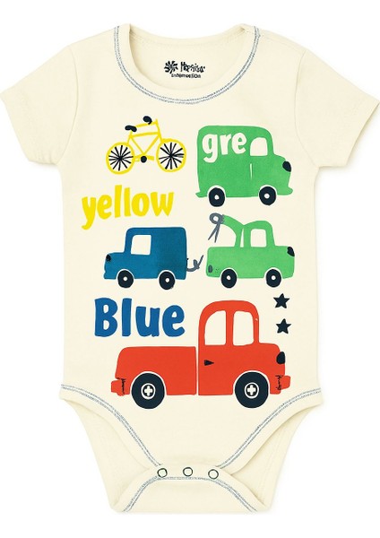 Araba Desenli Erkek Bebek 3'lü Bady Takımı modelleri