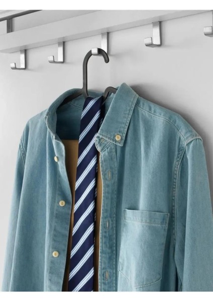 10 Adet Siyah Ince Elbise Askısı Kırılmaz Plastik Tişört Pantolon Etek Fular Bluz Kıyafet Asma fiyatları