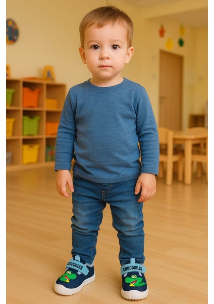 Dinozor Baskılı Erkek Çocuk Panduf