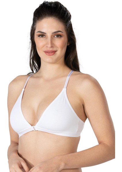 Beyaz Mı Emay 1416 Modal Cotton Önden Açmalı Sporcu Sütyen