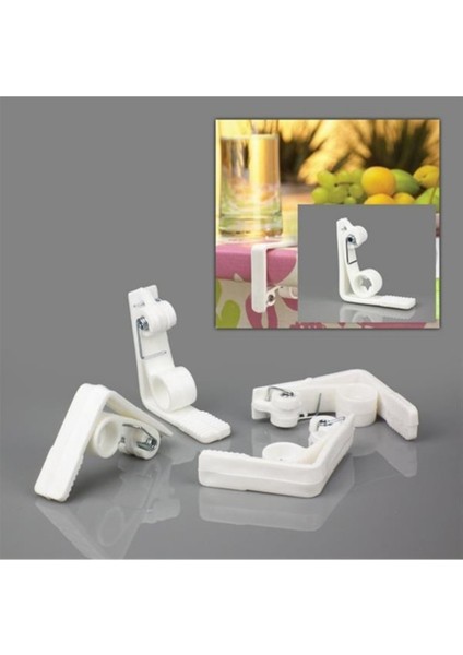 Kaydırmaz Masa Örtüsü Mandalı, 4'lü Set, Sağlam Tutuş Sağlar