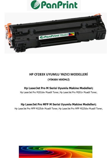 Hp Laserjet Pro M201N Muadil Toner (283X) 2600 Sf. fiyatları