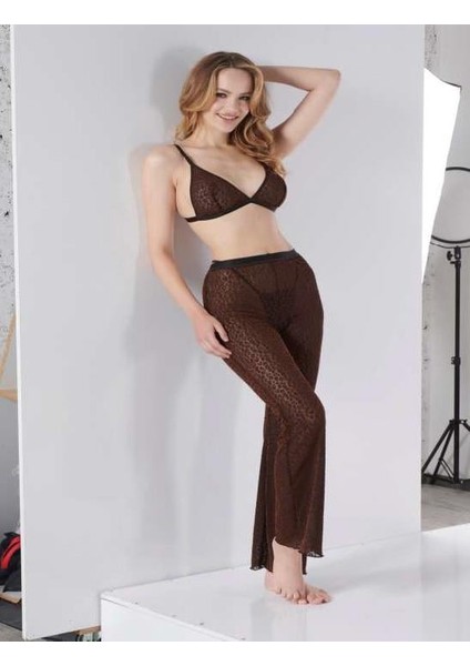 Siyah Transparan Fantezi Sütyen Pijama Takımı