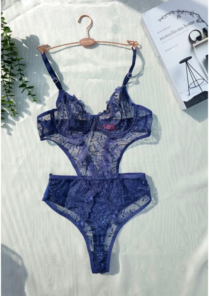 Dantelli Desteksiz Balenli Tül Body/bodysuit - B Cup 75-80-85-90