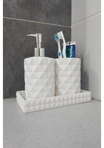 El Yapımı Beton Banyo Seti – 3 Parça (Sabunluk, Diş Fırçalık, Tepsi) modelleri
