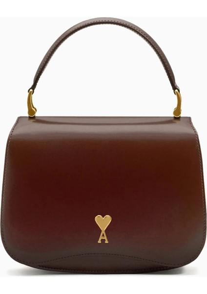 Top Handle Deri Çanta, Bordo, Üst Saplı, Çıkarılabilir Askılı