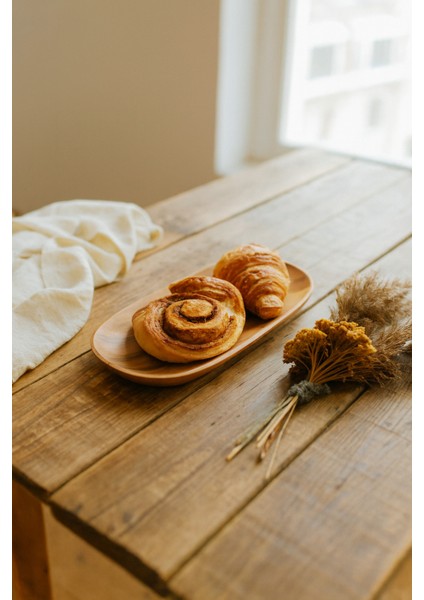 Oval Ahşap Sunum Tabağı Çerezlik – Kahvaltı, Kurabiye ve Atıştırmalık Servis Tabağı 35 cm fiyatları