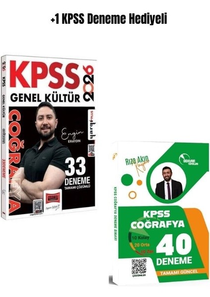 2026 Kpss Coğrafya Yargı Engin Eraydın ve Doktrin Rıza Akın Kayar Denemeleri (2 Kitap)+1kpss Deneme Hediyeli