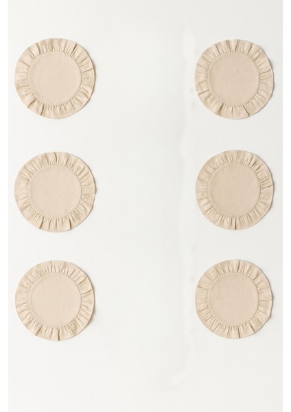 Pamuklu Fırfırlı Supla 6'lı Set Amerikan Servis 33 cm Çap Supla 6'lı fiyatları