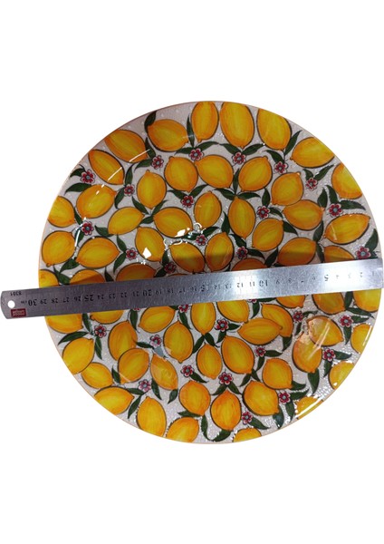 El Yapımı Limon Desenli 29CM Seramik Sunumluk Kase fırsatları