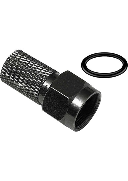 E-325 Siyah Contalı Rg6 U6 22MM 1.kalite F Konnektör 100'LÜ Poşet Uydu Soket Konnektörü fiyatları