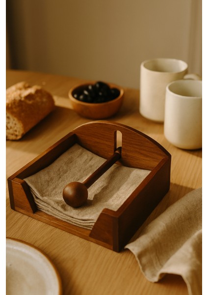 Ahşap Kare Dekoratif Peçetelik – Masa Üstü Dekoratif Peçete Tutucu fırsatları