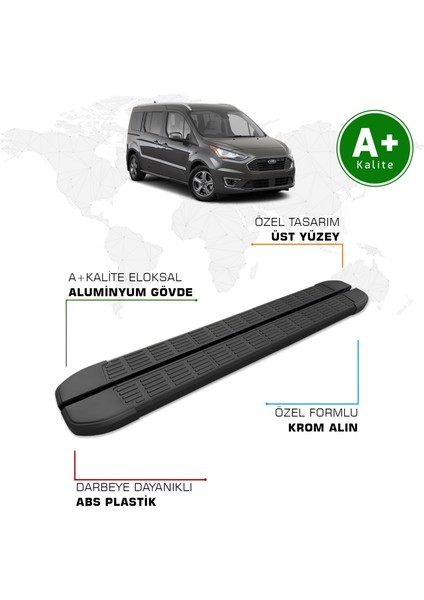 Ford Connect Yan Basamak 2014 – 2023 Model S-Line Siyah