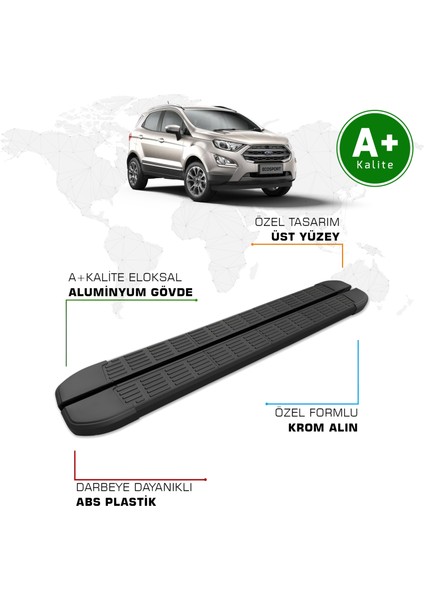 Ford Ecosport 2 Ecoboost Yan Basamak 2018 Model ve Sonrası S-Line Siyah