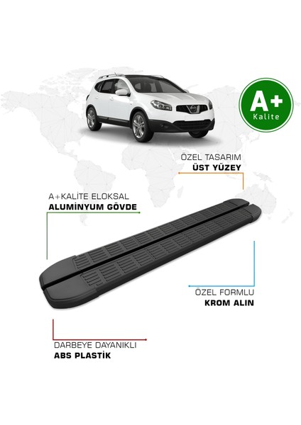 Nissan Qashqai Yan Basamak 2007 – 2014 Model S-Line Siyah
