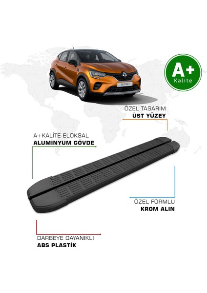 Renault Captur Yan Basamak 2021 Model ve Sonrası S-Line Siyah