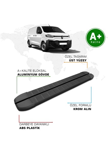 Citroen Jumpy Yan Basamak Kısa Şasi 2017 Model ve Sonrası S-Line Siyah