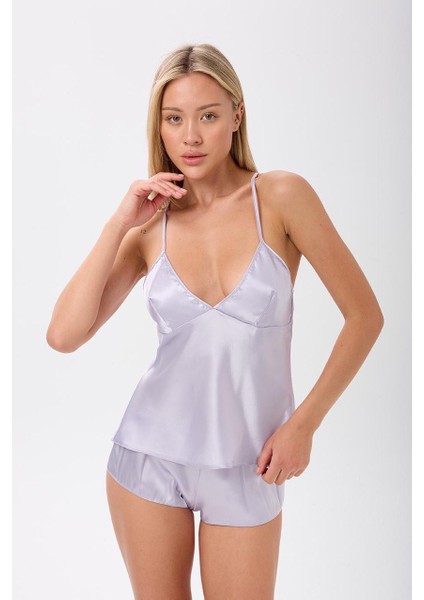 Saten Ip Askılı Sırt Dekolteli Brazillian Şort Gecelik Takımı fiyatları