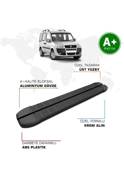 Fiat Doblo Yan Basamak 2001 – 2010 Model S-Line Siyah